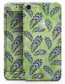 Purple and Green Watercolor Peacock Feathers - Skin-kit for the iPhone 8 or 8 Plus