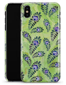 Purple and Green Watercolor Peacock Feathers - iPhone X Clipit Case