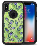 Purple and Green Watercolor Peacock Feathers - iPhone X OtterBox Case & Skin Kits