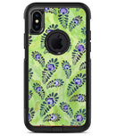 Purple and Green Watercolor Peacock Feathers - iPhone X OtterBox Case & Skin Kits