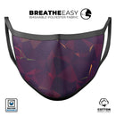 Purple and Orange Geometric Shapes - Made in USA Mouth Cover Unisex Anti-Dust Cotton Blend Reusable & Washable Face Mask with Adjustable Sizing for Adult or Child