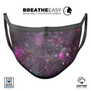 Purple and Pink Unfocused Glowing Light Orbs - Made in USA Mouth Cover Unisex Anti-Dust Cotton Blend Reusable & Washable Face Mask with Adjustable Sizing for Adult or Child