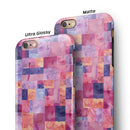 Purple and Pink Watercolor Patchwork iPhone 6/6s or 6/6s Plus 2-Piece Hybrid INK-Fuzed Case