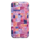 Purple and Pink Watercolor Patchwork iPhone 6/6s or 6/6s Plus 2-Piece Hybrid INK-Fuzed Case