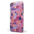 Purple and Pink Watercolor Patchwork iPhone 6/6s or 6/6s Plus 2-Piece Hybrid INK-Fuzed Case