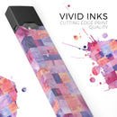 Purple and Pink Watercolor Patchwork - Premium Decal Protective Skin-Wrap Sticker compatible with the Juul Labs vaping device