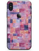 Purple and Pink Watercolor Patchwork - iPhone X Skin-Kit