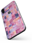 Purple and Pink Watercolor Patchwork - iPhone X Skin-Kit