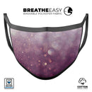 Purple and White Unfocued Orbs of Light - Made in USA Mouth Cover Unisex Anti-Dust Cotton Blend Reusable & Washable Face Mask with Adjustable Sizing for Adult or Child