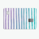 Purple to Green WaterColor Ombre Stripes - Premium Protective Decal Skin-Kit for the Apple Credit Card