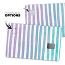 Purple to Green WaterColor Ombre Stripes - Premium Protective Decal Skin-Kit for the Apple Credit Card