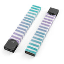 Purple to Green WaterColor Ombre Stripes - Premium Decal Protective Skin-Wrap Sticker compatible with the Juul Labs vaping device