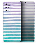 Purple to Green WaterColor Ombre Stripes - Premium Vinyl Skin Decal for Samsung Galaxy S25 Ultra, S24, S23, S22 & All Galaxy S Models