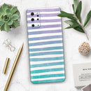 Purple to Green WaterColor Ombre Stripes - Premium Vinyl Skin Decal for Samsung Galaxy S25 Ultra, S24, S23, S22 & All Galaxy S Models