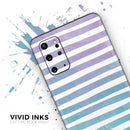 Purple to Green WaterColor Ombre Stripes - Premium Vinyl Skin Decal for Samsung Galaxy S25 Ultra, S24, S23, S22 & All Galaxy S Models