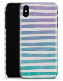 Purple to Green WaterColor Ombre Stripes - iPhone X Clipit Case