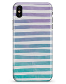 Purple to Green WaterColor Ombre Stripes - iPhone X Clipit Case