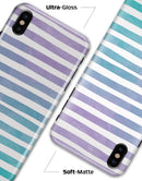 Purple to Green WaterColor Ombre Stripes - iPhone X Clipit Case