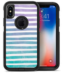 Purple to Green WaterColor Ombre Stripes - iPhone X OtterBox Case & Skin Kits