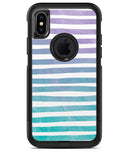 Purple to Green WaterColor Ombre Stripes - iPhone X OtterBox Case & Skin Kits