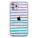 Purple to Green WaterColor Ombre Stripes - Vinyl Skin Wrap for iPhone 17 Pro Max, 17 Pro, 17 Air, 17, 16 & All Models — Soft Matte or Ultra Gloss