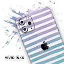 Purple to Green WaterColor Ombre Stripes - Vinyl Skin Wrap for iPhone 17 Pro Max, 17 Pro, 17 Air, 17, 16 & All Models — Soft Matte or Ultra Gloss