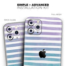 Purple to Green WaterColor Ombre Stripes - Vinyl Skin Wrap for iPhone 17 Pro Max, 17 Pro, 17 Air, 17, 16 & All Models — Soft Matte or Ultra Gloss