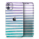 Purple to Green WaterColor Ombre Stripes - Vinyl Skin Wrap for iPhone 17 Pro Max, 17 Pro, 17 Air, 17, 16 & All Models — Soft Matte or Ultra Gloss