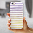 Purple to Yellow WaterColor Ombre Stripes iPhone 6/6s or 6/6s Plus 2-Piece Hybrid INK-Fuzed Case