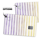 Purple to Yellow WaterColor Ombre Stripes - Premium Protective Decal Skin-Kit for the Apple Credit Card