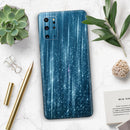 Radiant Blue Scratched Surface - Premium Vinyl Skin Decal for Samsung Galaxy S25 Ultra, S24, S23, S22 & All Galaxy S Models