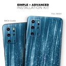 Radiant Blue Scratched Surface - Premium Vinyl Skin Decal for Samsung Galaxy S25 Ultra, S24, S23, S22 & All Galaxy S Models