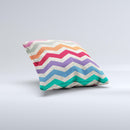 Rainbow Chevron Over Digital Camouflage ink-Fuzed Decorative Throw Pillow