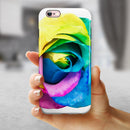 Rainbow Dyed Rose V1 iPhone 6/6s or 6/6s Plus 2-Piece Hybrid INK-Fuzed Case