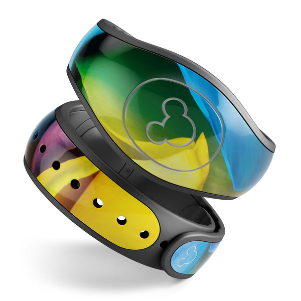 Rainbow Dyed Rose V3 - Decal Skin Wrap Kit for the Disney Magic Band