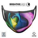 Rainbow Dyed Rose V3 - Made in USA Mouth Cover Unisex Anti-Dust Cotton Blend Reusable & Washable Face Mask with Adjustable Sizing for Adult or Child