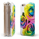 Rainbow Dyed Roses iPhone 6/6s or 6/6s Plus 2-Piece Hybrid INK-Fuzed Case