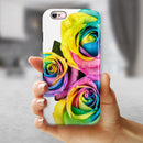 Rainbow Dyed Roses iPhone 6/6s or 6/6s Plus 2-Piece Hybrid INK-Fuzed Case