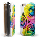 Rainbow Dyed Roses iPhone 6/6s or 6/6s Plus 2-Piece Hybrid INK-Fuzed Case