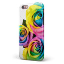 Rainbow Dyed Roses iPhone 6/6s or 6/6s Plus 2-Piece Hybrid INK-Fuzed Case