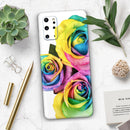 Rainbow Dyed Roses - Premium Vinyl Skin Decal for Samsung Galaxy S25 Ultra, S24, S23, S22 & All Galaxy S Models