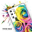 Rainbow Dyed Roses - Premium Vinyl Skin Decal for Samsung Galaxy S25 Ultra, S24, S23, S22 & All Galaxy S Models