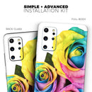 Rainbow Dyed Roses - Premium Vinyl Skin Decal for Samsung Galaxy S25 Ultra, S24, S23, S22 & All Galaxy S Models