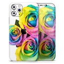 Rainbow Dyed Roses - Protective Skin Wrap & Decal – Compatible with iPhone SE to iPhone 17 Pro Max (All Models)
