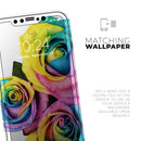 Rainbow Dyed Roses - Protective Skin Wrap & Decal – Compatible with iPhone SE to iPhone 17 Pro Max (All Models)