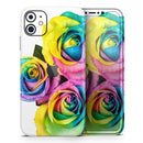 Rainbow Dyed Roses - Protective Skin Wrap & Decal – Compatible with iPhone SE to iPhone 17 Pro Max (All Models)