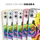 Rainbow Dyed Roses - Protective Skin Wrap & Decal – Compatible with iPhone SE to iPhone 17 Pro Max (All Models)