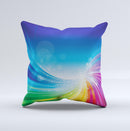 Rainbow Hd Waves ink-Fuzed Decorative Throw Pillow