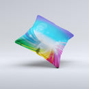 Rainbow Hd Waves ink-Fuzed Decorative Throw Pillow