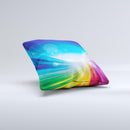 Rainbow Hd Waves ink-Fuzed Decorative Throw Pillow